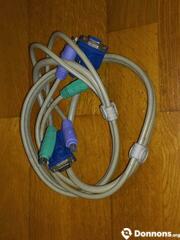 Câble pour KVM (VGA-MiniDin) 2 mètres