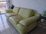 Canapé cuir vert anis
