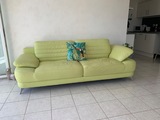 Canapé cuir vert anis