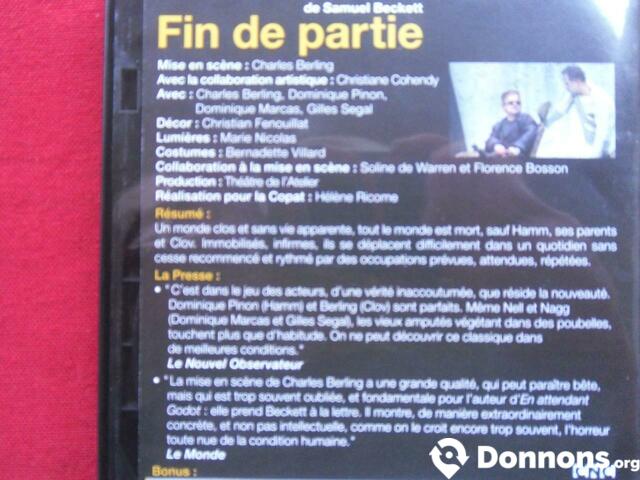DVD Théâtre "fin de partie"
