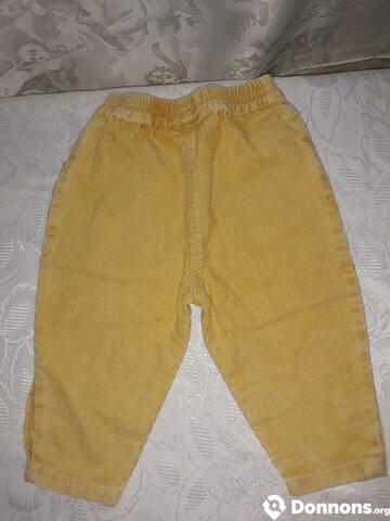 Pantalon "Kimbaloo" 8 mois couleur : moutarde