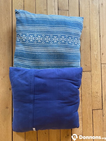 Coussins bleus 65 x 65 cm