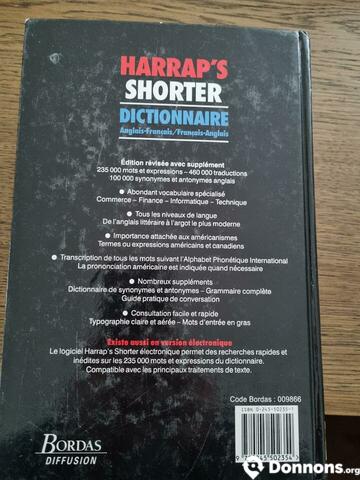 Dictionnaire Harrap's Shorter