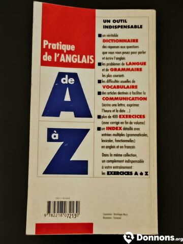 Livre pratique de l'anglais de A à Z bon état