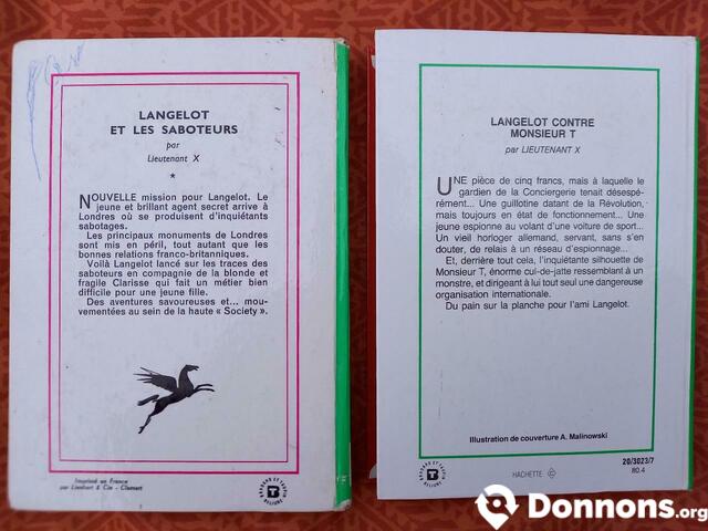 2 livres jeunes "Lancelot"