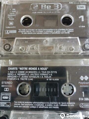 Lot 4 cassettes audio sans pochettes