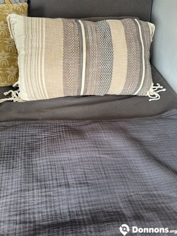 Canapé d’angle IKEA+coussins+drap de protection
