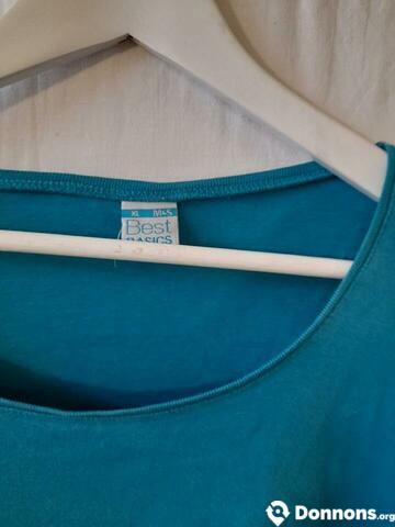 Teeshirt manches longues turquoise Taille XL M&S