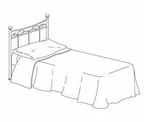 Photo Cadre de lit une place en bois blanc lasuré