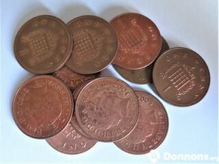 Petit lot monnaies anciennes one penny grande bret