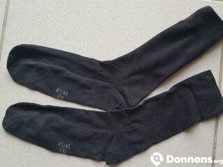 Paire chaussettes coton noir taille 43-46