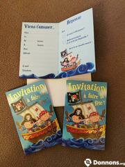 3 cartes invitations theme pirate