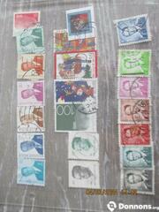 Lot 6 - 21 timbres oblitérés de Belgique