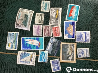 Lot unique timbres bateaux