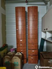 2 meubles étagères tiroirs 2m50