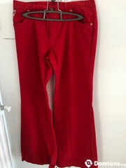 Pantalon coton rouge