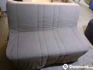 Canapé-lit BZ gris pour pièces ou à réparer