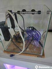 Petit aquarium carré avec accessoires