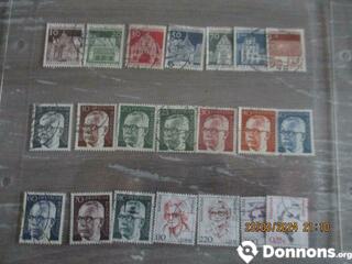 Lot 11 - 21 timbres Allemagne oblitérés