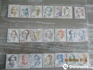 Lot 12 - 21 timbres Allemagne oblitérés