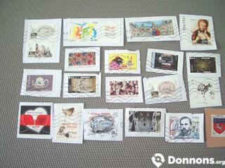 Lot n°2 de 20 timbres français oblitérés