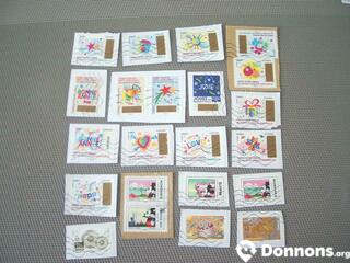 Lot n°5 de 22 timbres français oblitérés