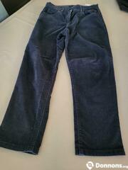 Pantalon velours bleu marine 38/40