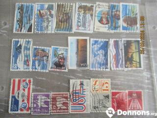 B - 21 timbres oblitérés Etats-Unis Poste Aérienne