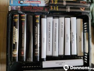 Lot de cassettes VHS Johnny Hallyday