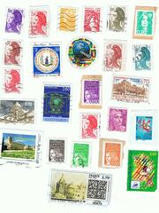 Lot n°3 de 25 timbres français