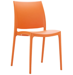 Lot de 6 chaises en plastique orange
