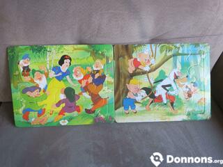 2 puzzles Disney 15 & 22 pièces (années 80)