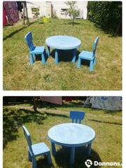 Table et chaise de jardin enfant