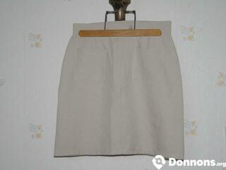 Jupe beige taille 38