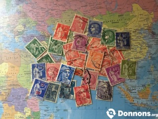 Lot unique timbres France petits oblitérés