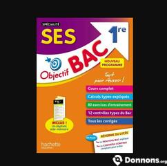 Objectif BAC 1re SES - Hachette - cours exercices