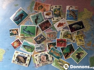 Divers lots timbres poissons
