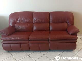 Canapé + fauteuil imitation cuir