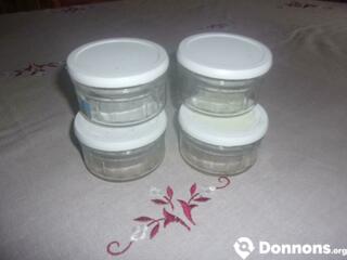 10 petits pots avec couvercle blanc