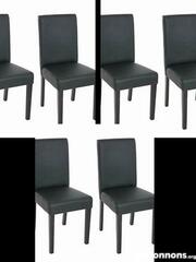6 chaises bois et cuir
