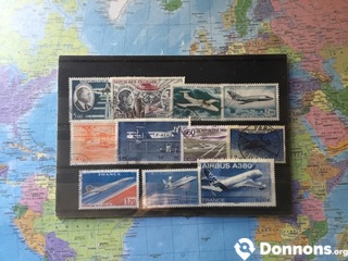Lot timbres poste aérienne