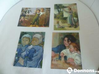 Cartes postal représentation tableaux de peintres