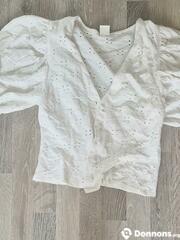 Chemisier blanc manches courtes H&M taille 38