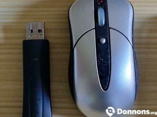 Mini-souris sans fil, dongle USB