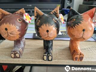 3 petits chats décoratifs