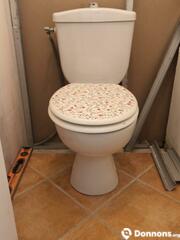 Toilettes+ abattant wc fleuri