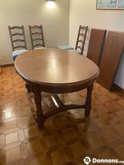 Table ovale en chêne massif 160x110 cm