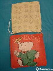 Coussin "babar" + housse