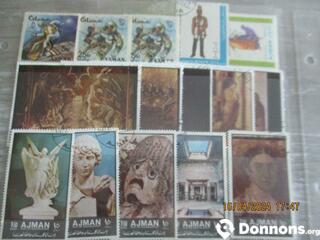 1 - Lot 15 timbres de Ajman oblitérés