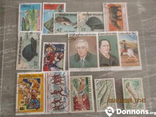 4 - Lot de 15 timbres Congo oblitérés (Grand forma